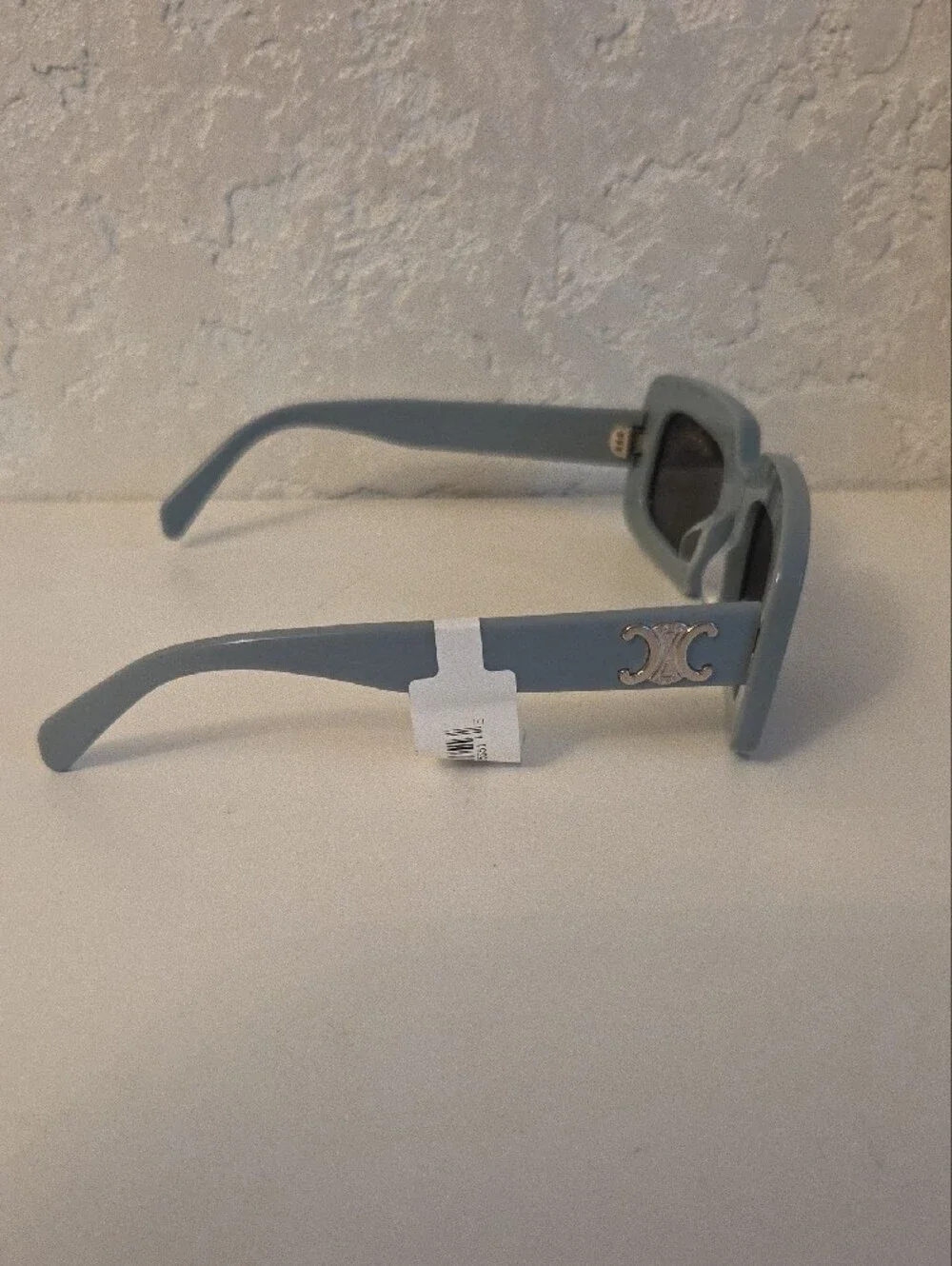Celine Rectangular Sunglasses in Pale Blue with Dark Lenses